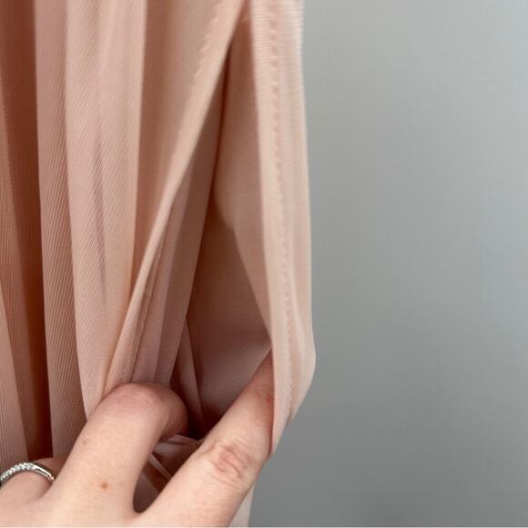 Birdy Grey Kiko Mesh Halter Formal Bridesmaid Dress in Pale Blush Size L NWT - Picture 8 of 11